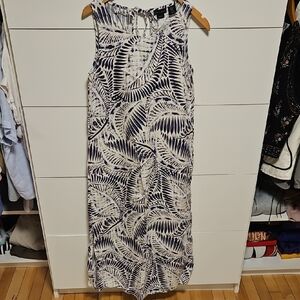 Tahari Navy and White Maxi Dress